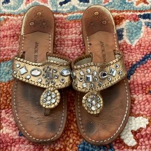 Jack Rogers gold sandals
